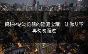 揭秘P站浏览器的隐藏宝藏：让你从不再匆匆而过