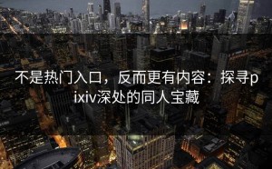 不是热门入口，反而更有内容：探寻pixiv深处的同人宝藏