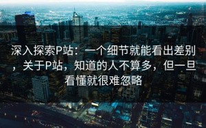 深入探索P站：一个细节就能看出差别，关于P站，知道的人不算多，但一旦看懂就很难忽略
