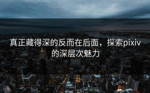 真正藏得深的反而在后面，探索pixiv的深层次魅力