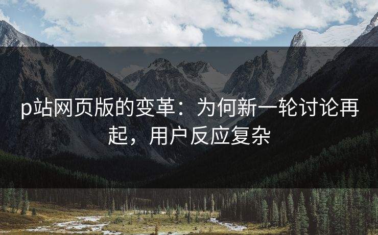 p站网页版的变革：为何新一轮讨论再起，用户反应复杂
