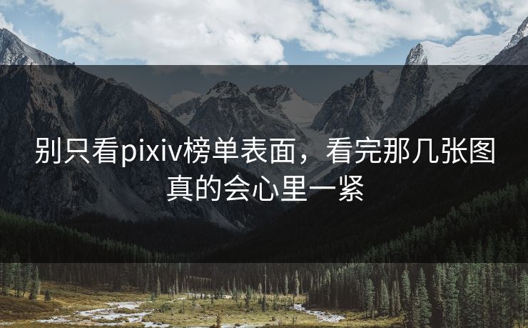 别只看pixiv榜单表面，看完那几张图真的会心里一紧