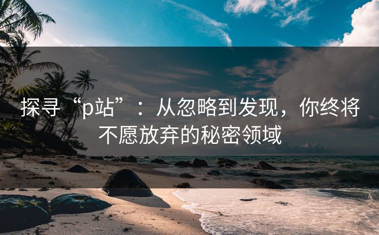 探寻“p站”:从忽略到发现,你终将不愿放弃的秘密领域 探寻“p站”:从忽略到发现,你终将不愿放弃的秘密领域