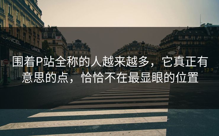 围着P站全称的人越来越多,它真正有意思的点,恰恰不在最显眼的位置 围着P站全称的人越来越多,它真正有意思的点,恰恰不在最显眼的位置